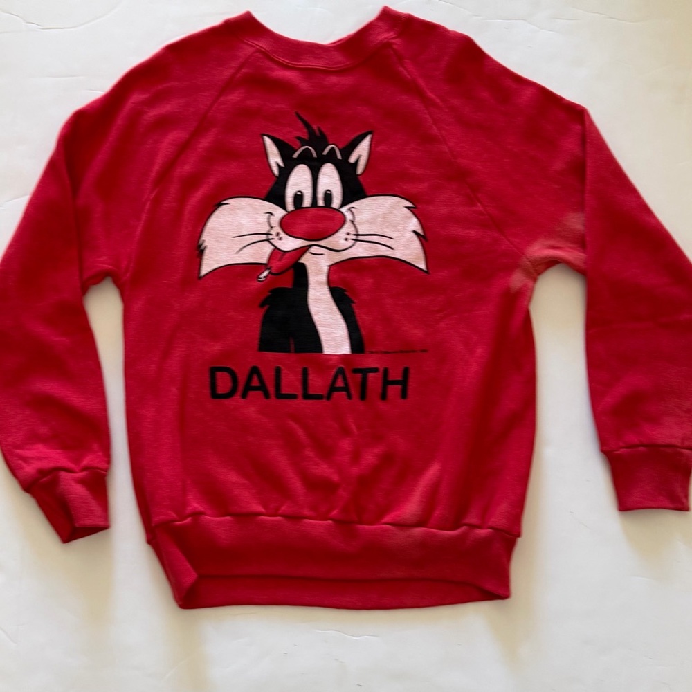 Red Cozy Sylvester The Cat Graphic Sweatshirt